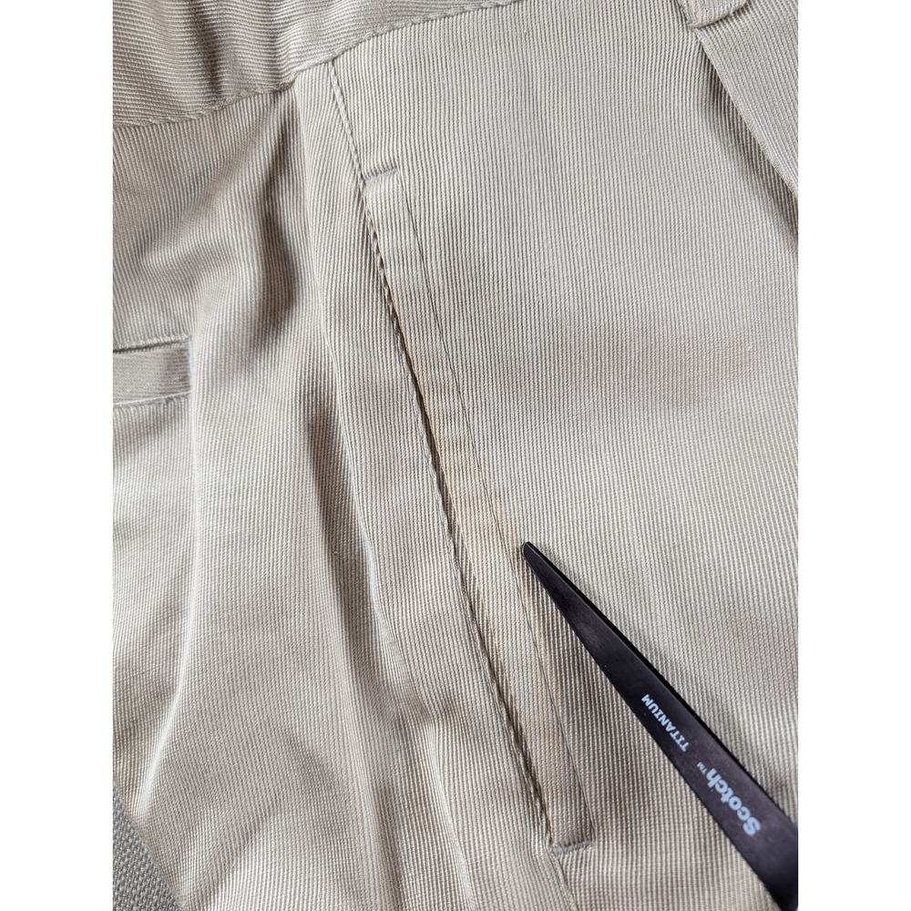 Tommy Bahama Relax Mens 40 Silk Cotton Pleated Dress Pants Beige Khaki 40x28 - Picture 5 of 9